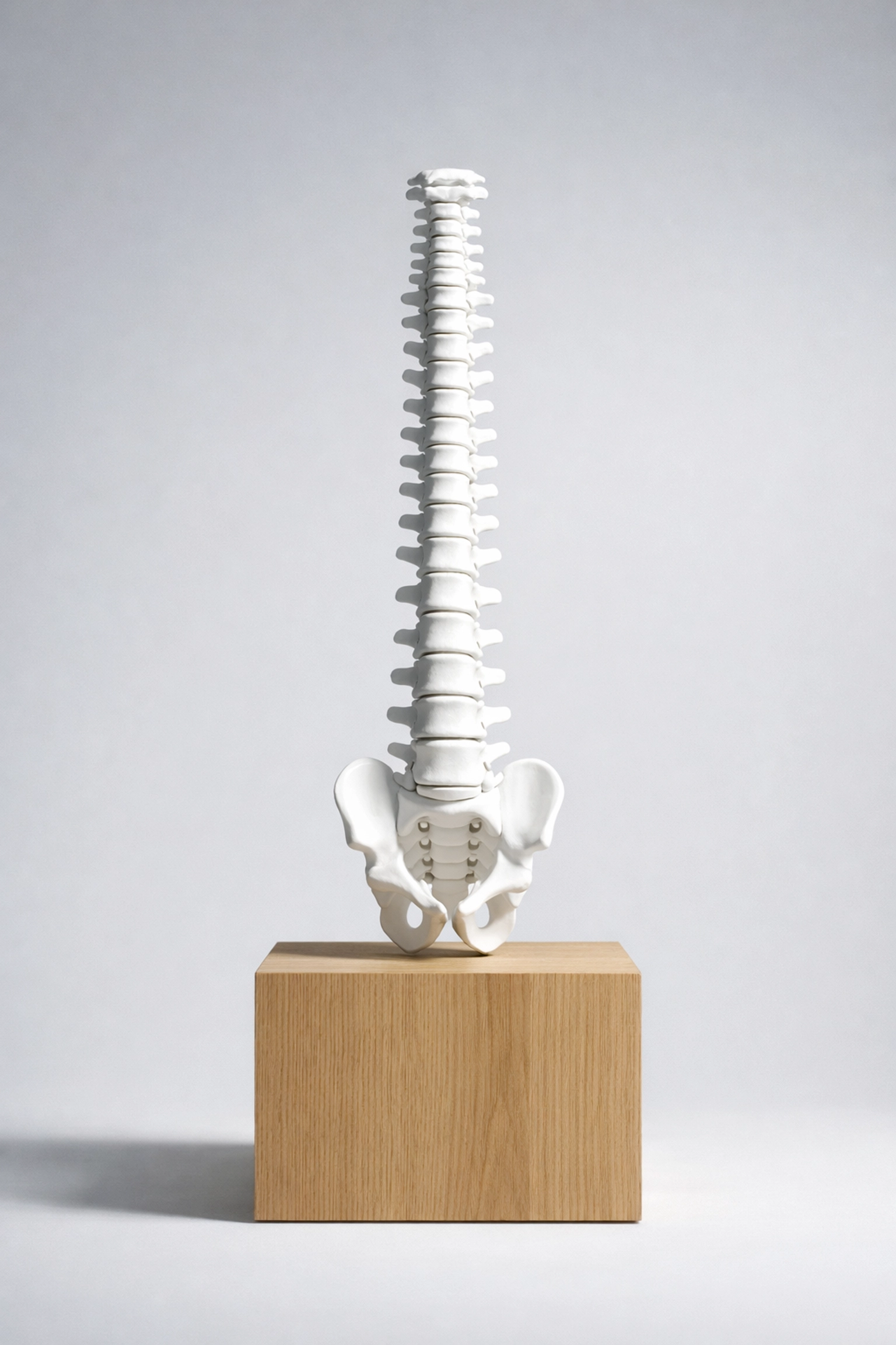 Balanced human spine model illustrating proper alignment for successful sciatica relief.