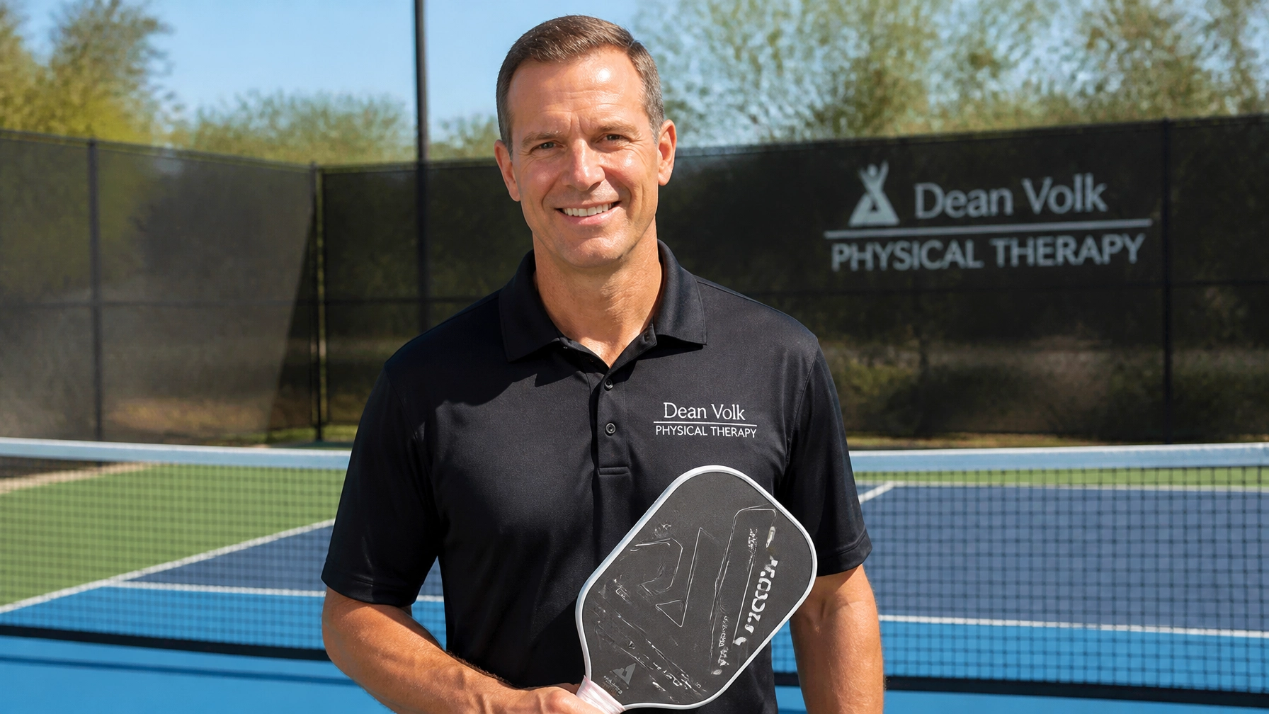 Dean Volk on a pickleball court