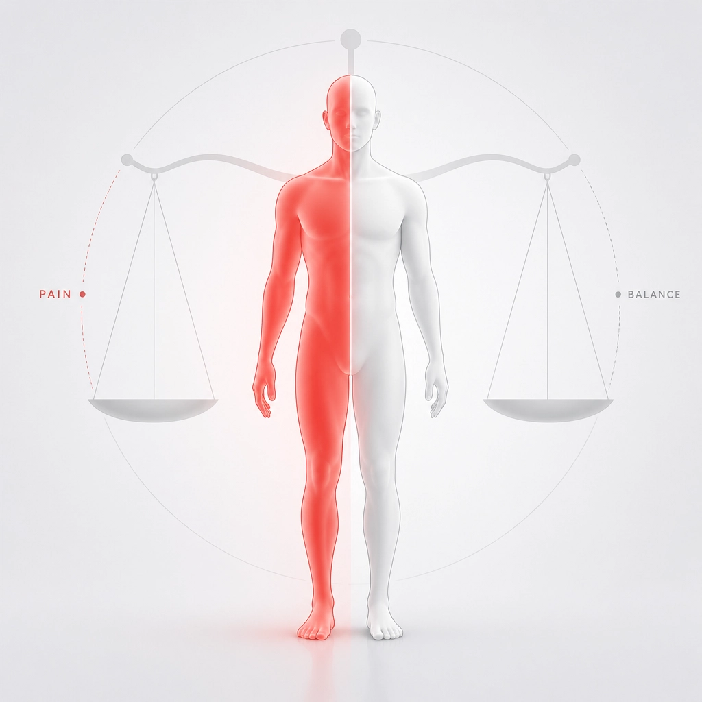 Conceptual illustration of body balancing and the 180 degree solution
