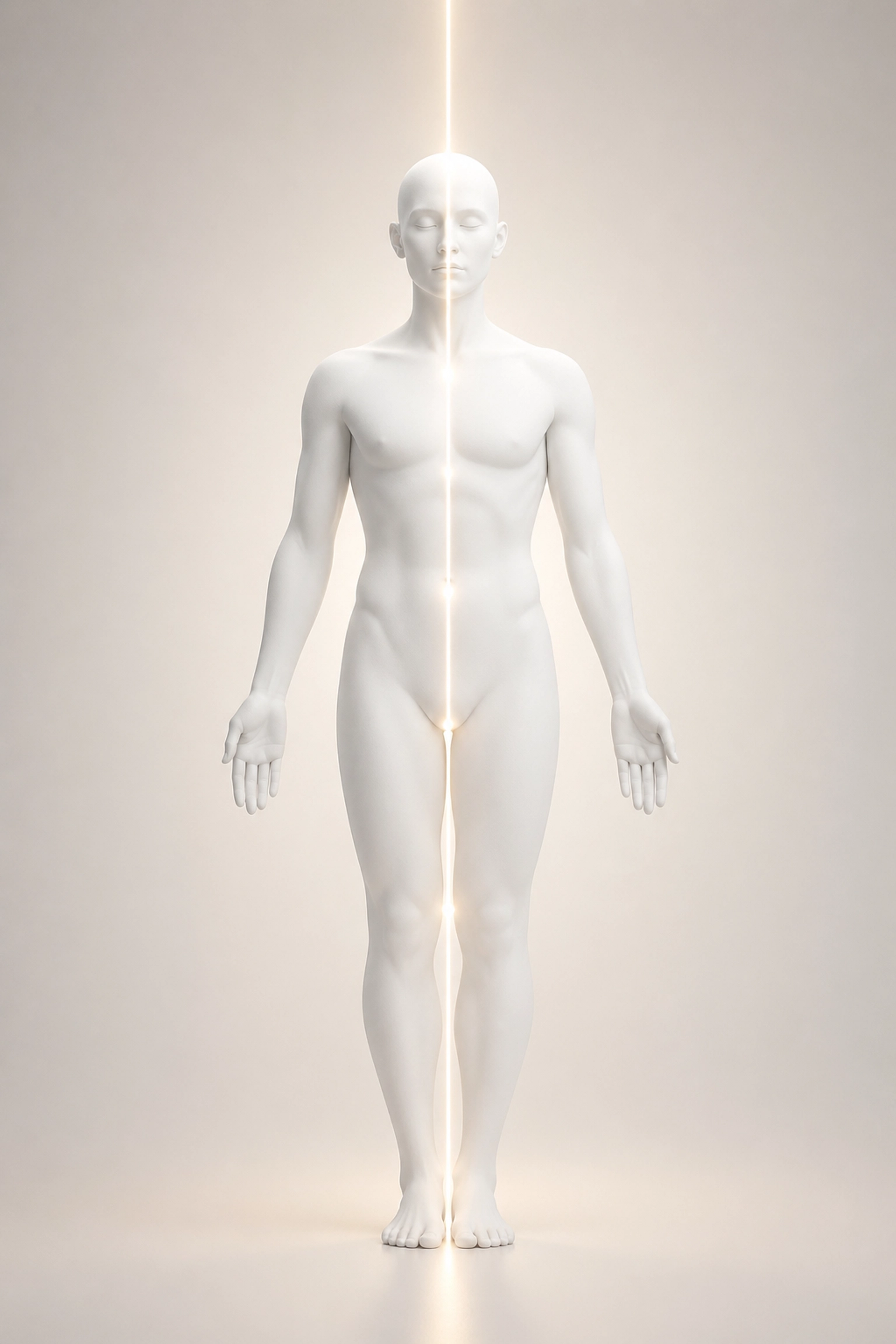 Balanced human silhouette demonstrating perfect spinal alignment for sciatica relief and body balancing.