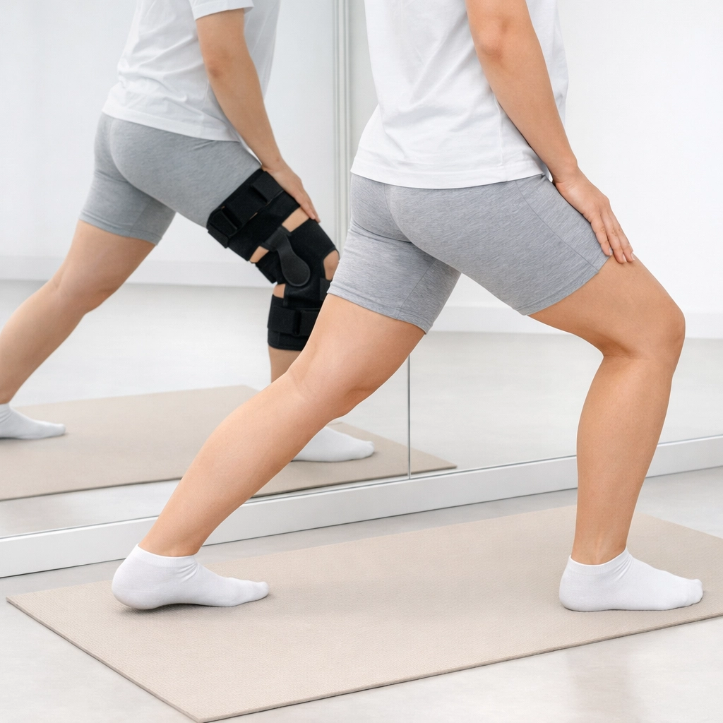 A person performing the 180 degree Sciatica Solution by stretching their non-painful side.