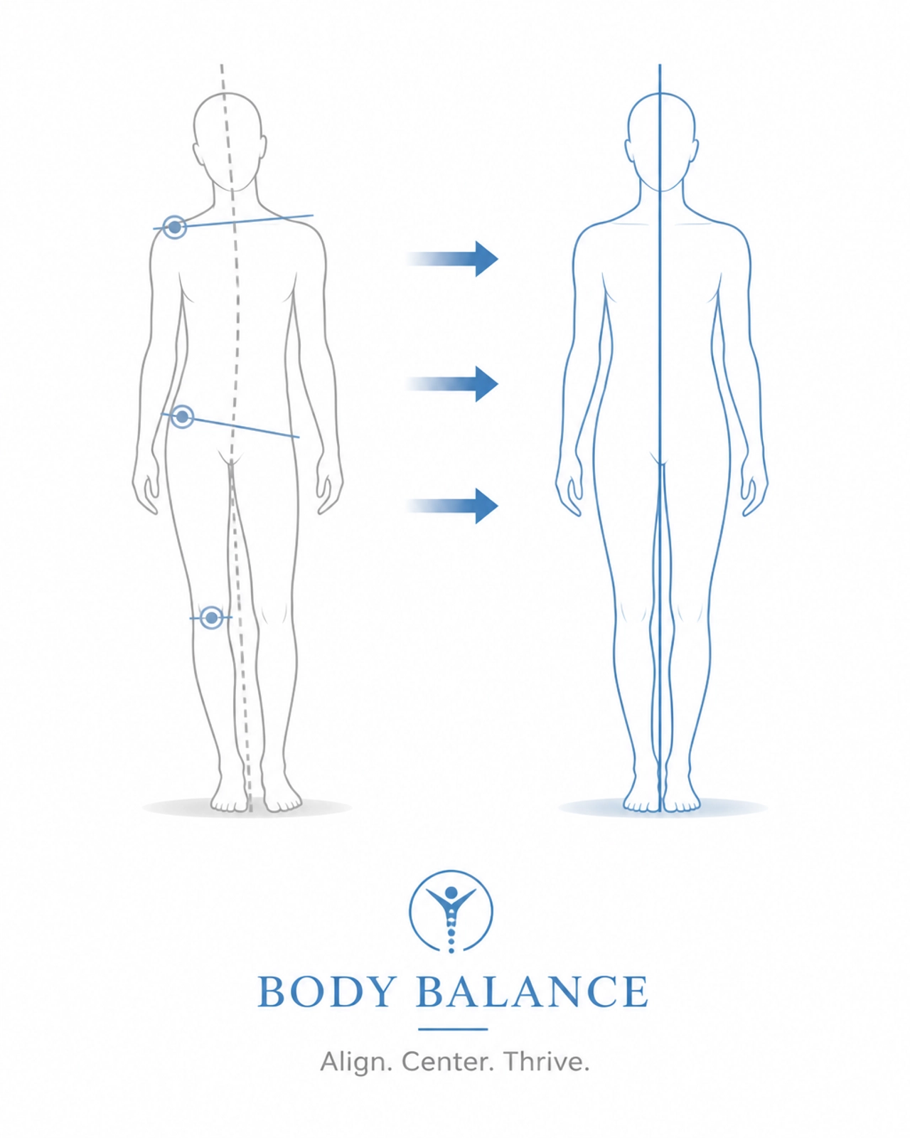 Minimalistic illustration of body balancing and symmetry
