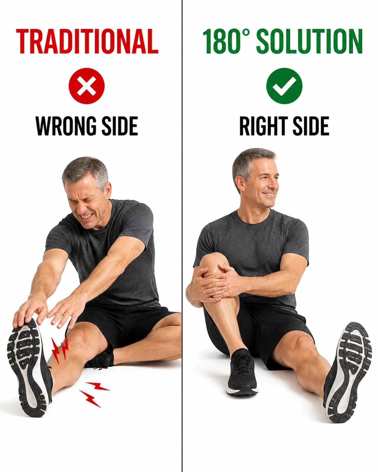The difference between traditional stretching and the 180 degree solution