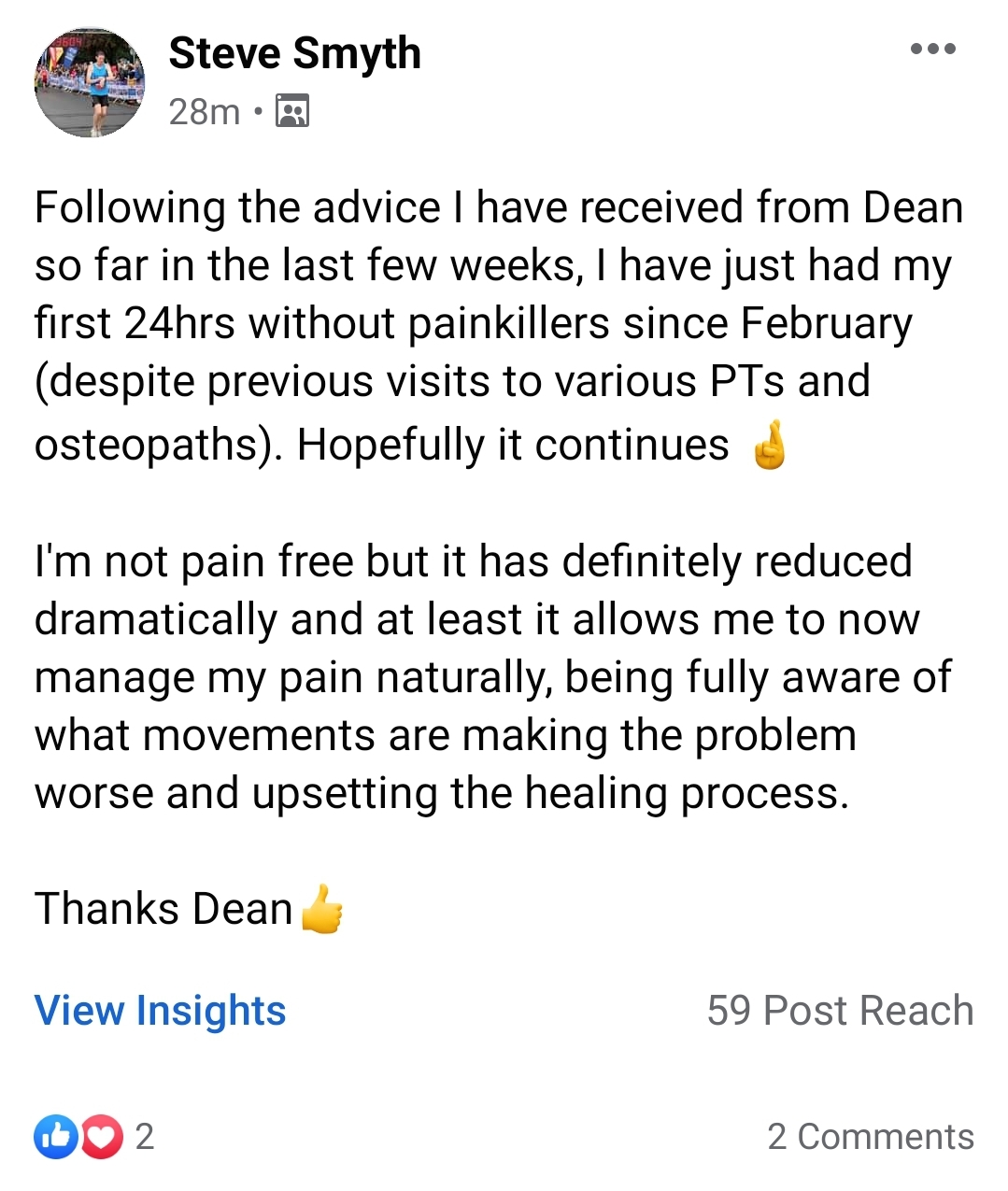 A client shares that after following advice from Sciatica Relief Now LLC, they experienced their first 24 hours without painkillers