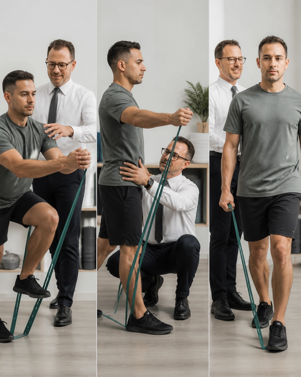 Dean Volk coaching a client through a controlled stabilization movement