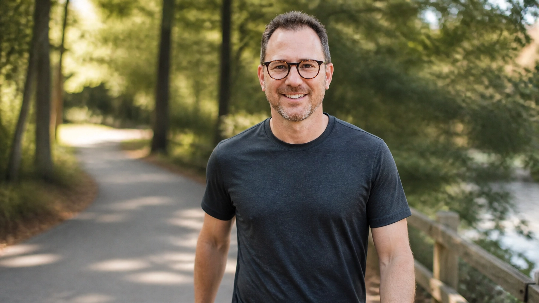 Dean Volk smiling in an uplifting lifestyle setting that reflects reclaiming normal activities after sciatica relief